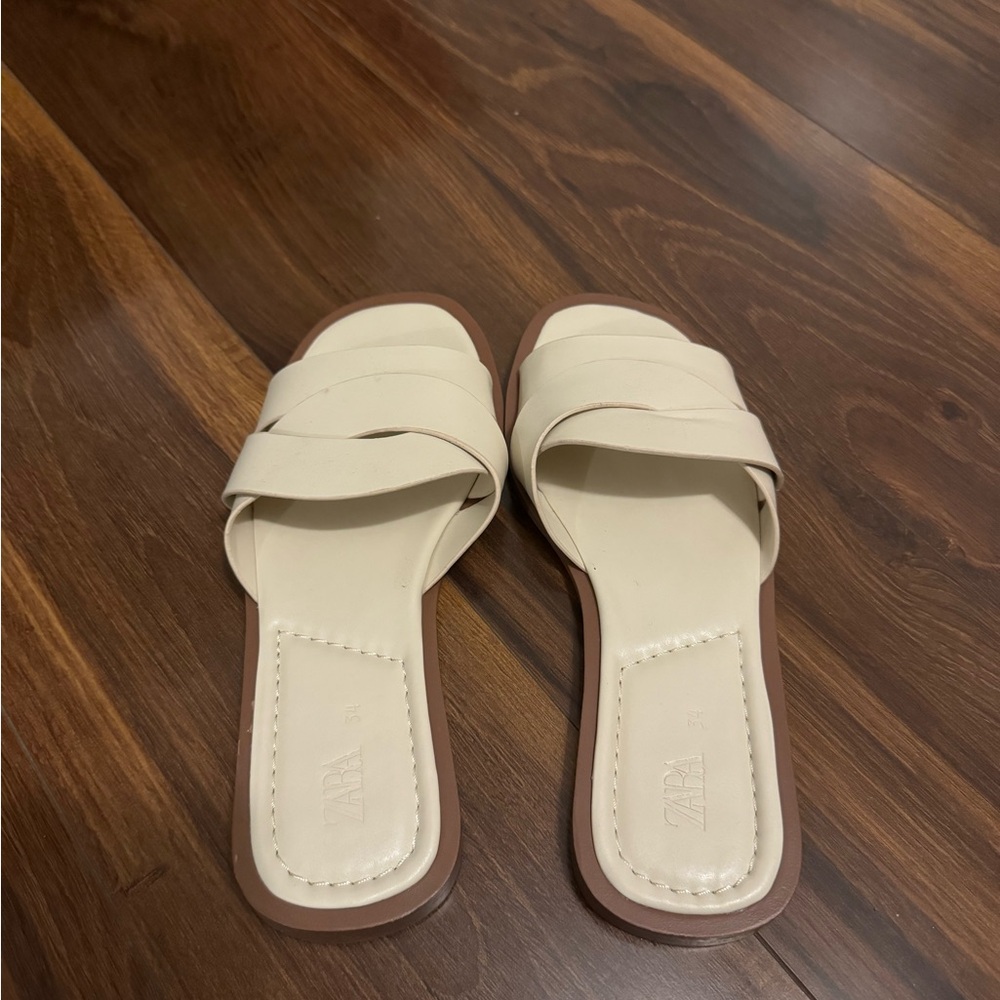 Zara Cream Women's Slide Sandals